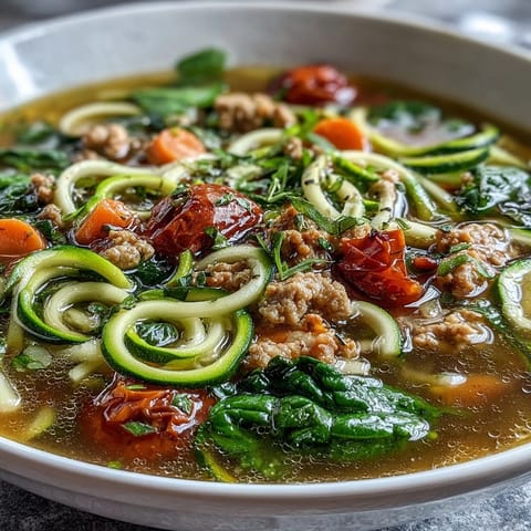 Turkey Veggie Zucchini Soup