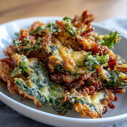 Crispy seaweed tempura with light batter, golden fried nori served with savory dipping sauce for an umami-rich appetizer.  