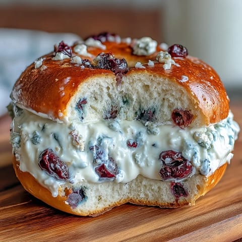 Wholesome protein bagels bursting with fresh blueberries, baked to perfection and finished with a tangy Greek yogurt frosting for a nourishing snack.  