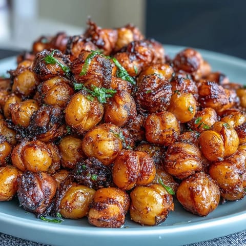 Crispy baked chickpeas in three flavors — sea salt, smoky paprika, and chili lime — golden and crunchy on a baking sheet.