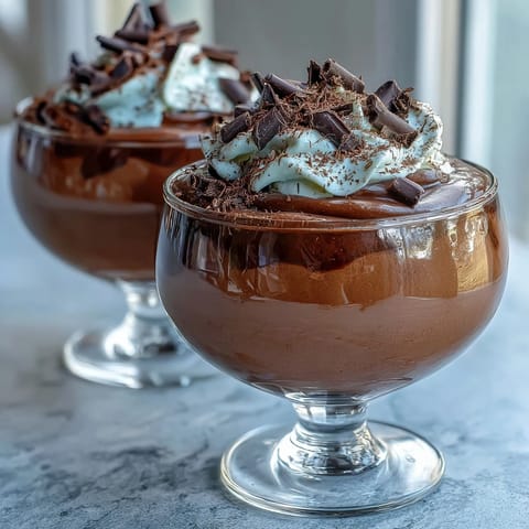 Velvety chocolate mousse made with cottage cheese, blended smooth and garnished with chopped nuts for crunch.