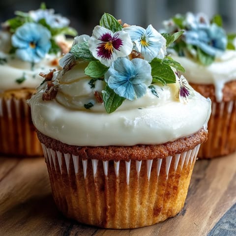Delicate vanilla cupcakes topped with smooth buttercream and edible flowers for a baby shower dessert.