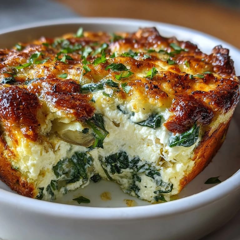 Slice of High Protein Spinach Artichoke Bake on a plate, paired with fresh tomatoes, ideal for weekly high-protein meal prep.