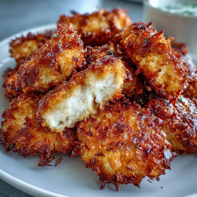 Panko-crusted Asiago Panko Chicken Bites served fresh over a crisp garden salad