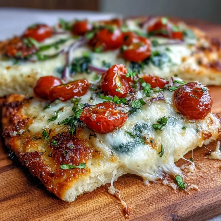 Freshly baked flatbread pizza made with garlic butter brushed naan, loaded with bubbling cheese and vibrant vegetables, served warm and ready to slice.