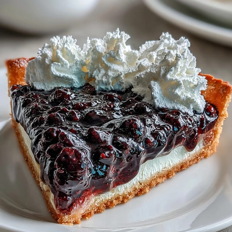 Rich, ruby-black currant curd nestles in a flaky tart crust, finished with a generous dollop of airy vanilla whipped cream.