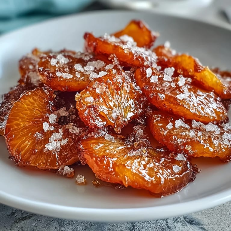 2. Translucent orange slices delicately candied for a vibrant, flavorful dessert topping that adds elegance to any sweet dish.  