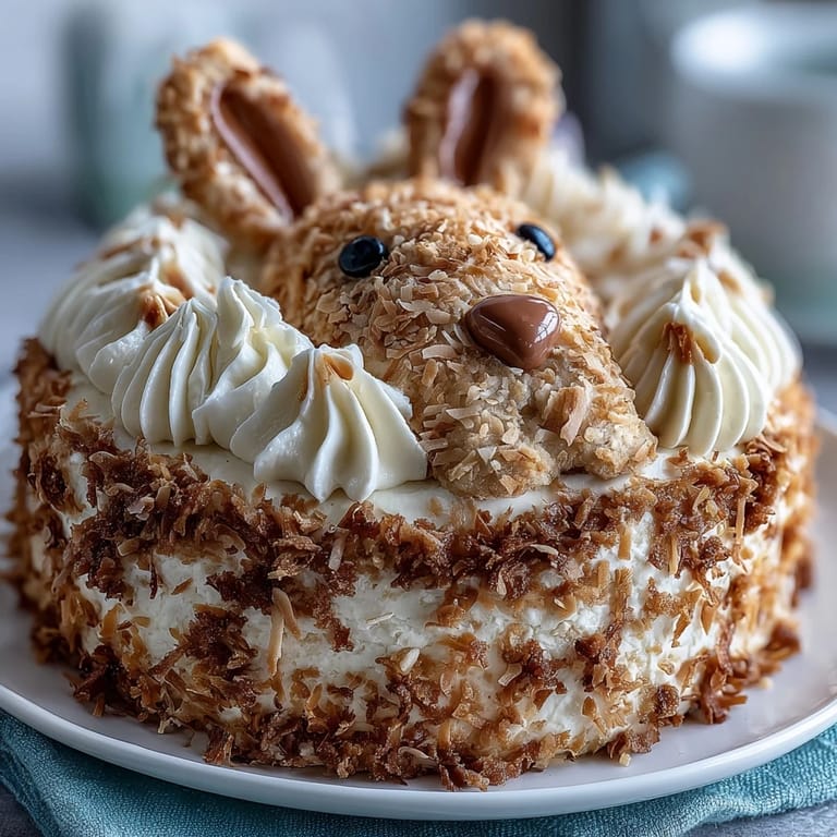 Delightful Easter Bunny Cake with Hidden Sprinkle Center: This charming cake hides a rainbow sprinkle surprise inside, making every slice a joyful and festive Easter treat for kids and adults.