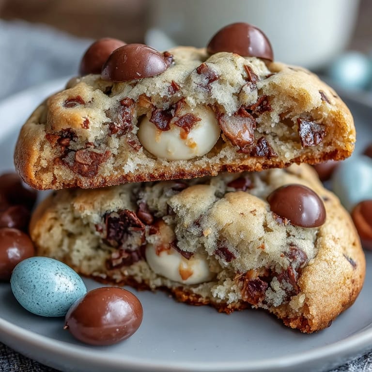 Soft, buttery cookies packed with Cadbury Mini Eggs and chocolate chips, ideal for Easter dessert.