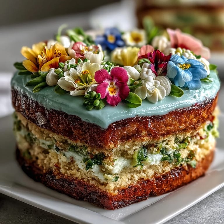 Layered pastel ombre cake crowned with delicate edible flowers, perfect for spring celebrations and elegant gatherings.