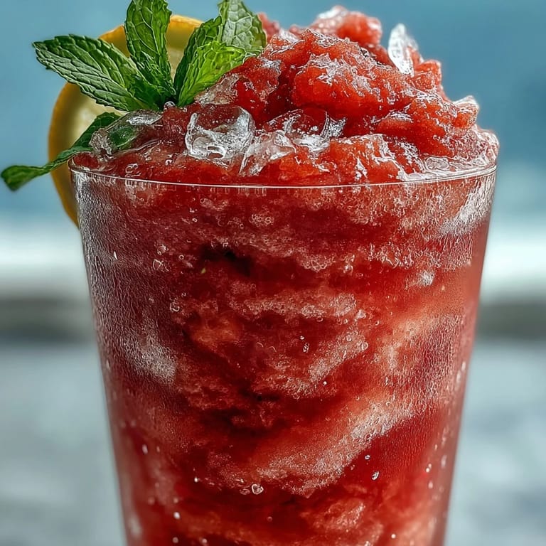 Creamy and tangy frozen strawberry lemonade slushie made with just three simple ingredients.