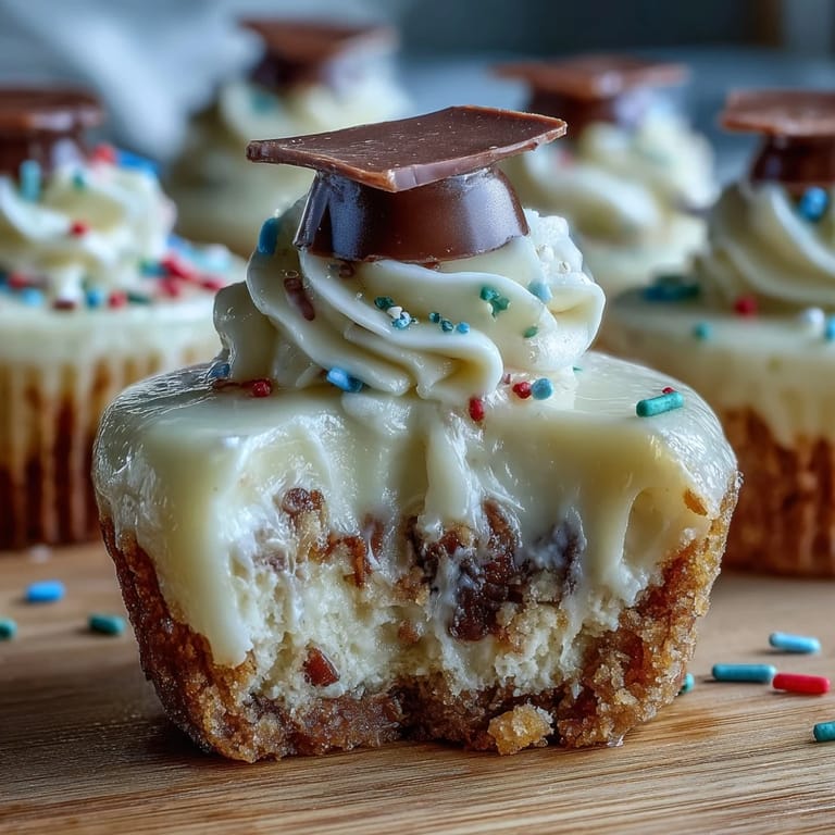 Mini cheesecake bites baked in a mini muffin tin, featuring smooth vanilla filling and a golden graham cracker base, perfect for party trays.