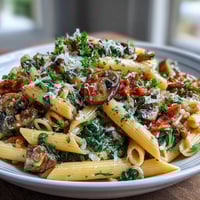 One-Pot Budget-Friendly Pasta with colorful vegetables and melted Parmesan in a single pot.