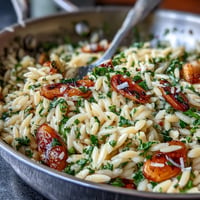 Herb-Roasted Garlic Orzo with sweet garlic and fresh herbs, a flavorful Mediterranean side.